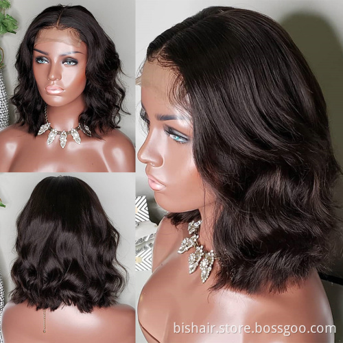 Wholesale Ombre Color Wavy Short Bob Brazilian Remy 4x4 Lace Front Wigs For Black Women T1B/30 Orange Blue Green Purple